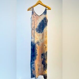 Pink and Blue Tie Dye Maxi Dress